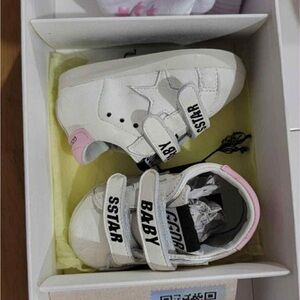 Golden Goose White and Pink Baby Shoes
